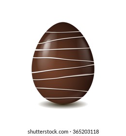 Chocolate egg isolated on white background. Vector illustration