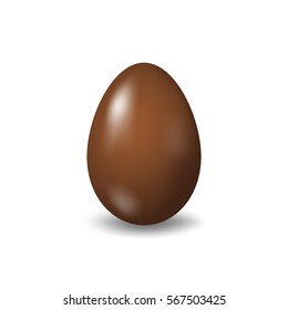 Chocolate egg isolated on white background.Tasty chocolate egg. Vector illustration