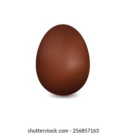 Chocolate egg on a white background. The mesh gradient is used. EPS-10.