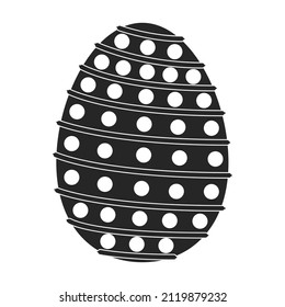Chocolate egg vector icon. Black vector icon isolated on white background chocolate egg.