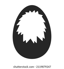 Schokolade Ei, Vektorsymbol. Schwarze Vektorsymbol einzeln auf weißem Hintergrund, Schokoladenei.