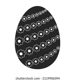 Chocolate egg vector icon. Black vector icon isolated on white background chocolate egg.
