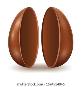 Chocolate Egg Vector Icon. Realistic Vector Icon Isolated On White Background Chocolate Egg.