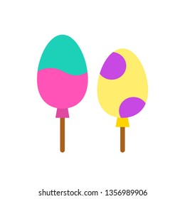 Chocolate egg vector illustration, Easter flat design icon