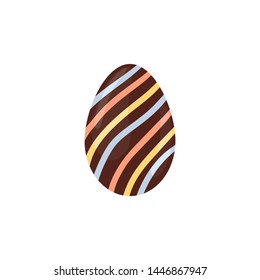 chocolate egg, vector illustration isolated on white background