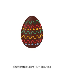 chocolate egg, vector illustration isolated on white background