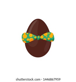 chocolate egg, vector illustration isolated on white background