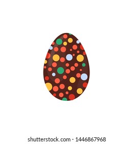 chocolate egg, vector illustration isolated on white background