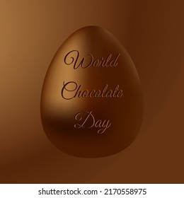 Huevo de chocolate. Concepto del Día Mundial del chocolate.Ilustración vectorial de diferentes huevos de chocolate