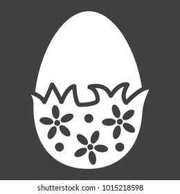 Chocolate egg with wrapper glyph icon, easter and holiday, sweet sign vector graphics, a solid pattern on a black background, eps 10.
