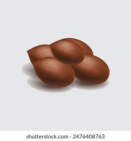 chocolate eggs on white background