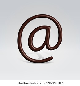 Chocolate email sign dropping shadow