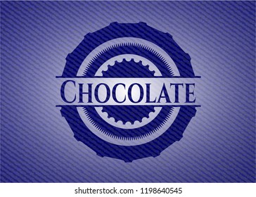 Chocolate emblem with jean high quality background