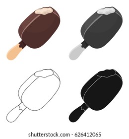 Chocolate eskimo pie icon in cartoon style isolated on white background. Chocolate desserts symbol stock vector illustration.