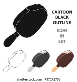 Chocolate eskimo pie icon in cartoon style isolated on white background. Chocolate desserts symbol stock vector illustration.