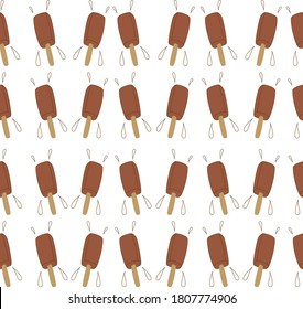 chocolate eskimo pie on wooden stick 