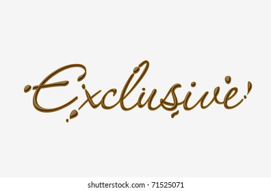 Chocolate exclusive text made of chocolate vector design element.