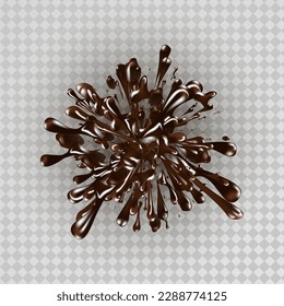 Chocolate explosion, splash. Vector illustration.