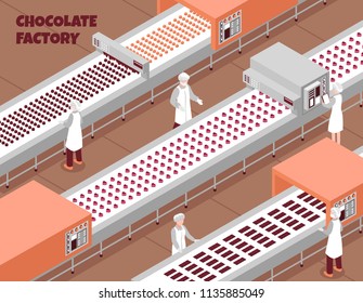 Chocolate Factory Isometric Background