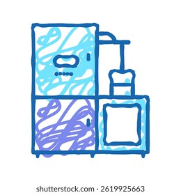 chocolate factory machine doodle icon sketch vector. chocolate factory machine sign. isolated symbol illustration