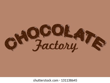 Chocolate Factory Typography Vector/illustration