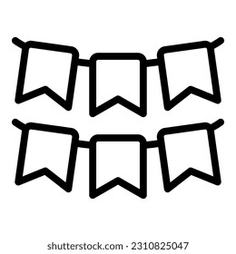 Chocolate festival flags icon outline vector. Egg cake. Candy food