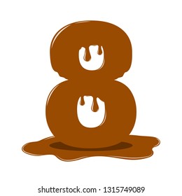 Chocolate figure eight. Vector chocolate figures. Delicious chocolate figures.