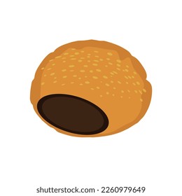 Icono de pan relleno de chocolate. Ilustración vectorial.