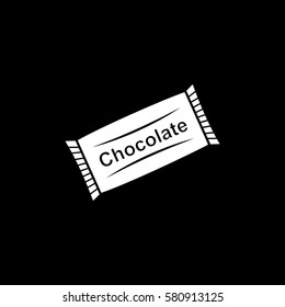 Chocolate Flat Icon On Black Background