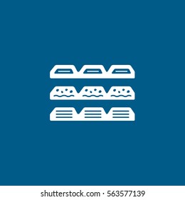 Chocolate Flat Icon On Blue Background