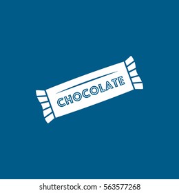 Chocolate Flat Icon On Blue Background