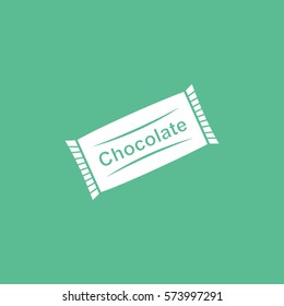 Chocolate Flat Icon On Green Background