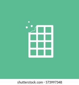 Chocolate Flat Icon On Green Background