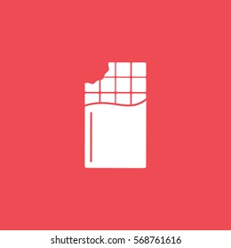 Chocolate Flat Icon On Red Background