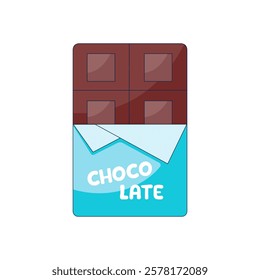 Chocolate. Flat isolated illustration. Chocolate bar design.