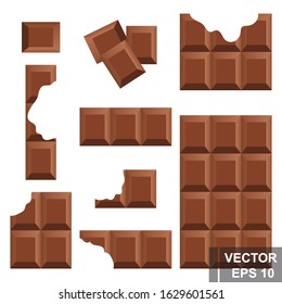 Chocolate Flat style. Sweet dessert. Cocoa. For your design.