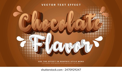 Chocolate flavor editable text effect Template with creamy background