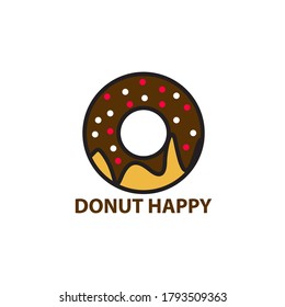 chocolate flavored donut logo, chocolate flavored donut icon.
