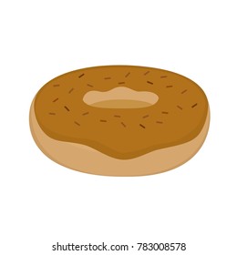 Chocolate flavored donut vector art (with sprinkles).  Other flavors and matching foods also available. Transparent background in vector file.