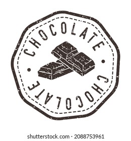 Chocolate Flavour Delicious Quality Recipe. Traditional Sweet Stamp Design Vector Art.