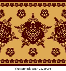 chocolate floral decorative pattern on a beige background