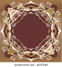 chocolate floral frame vector