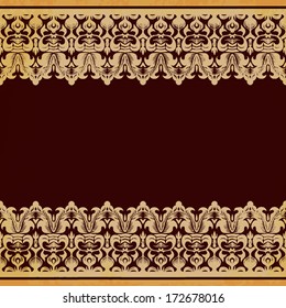 Chocolate floral vector card.
