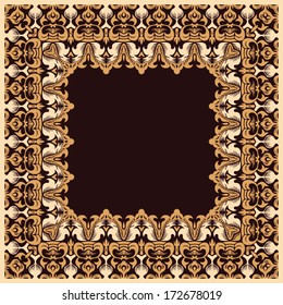 Chocolate floral vector frame.