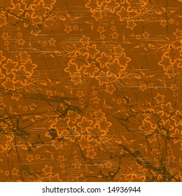 Chocolate floral wallpaper