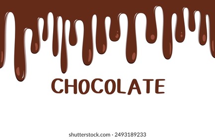 Chocolate Flow Pictures vector isolated on white background. Chocolate Flow