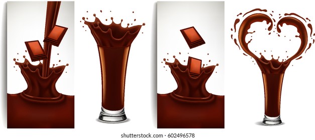 chocolate flow and slash creating heart