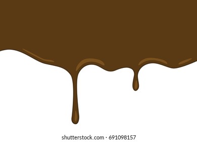 Chocolate flow wave on white background