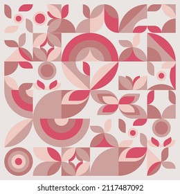 Chocolate Flower Abstract Geometric Background Design With Coffee and Rose Color Theme. Suitable for template, banner, covers, wallpaper and wall decoration, web design, cards, poster, etc.