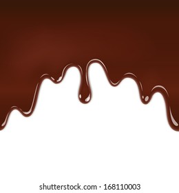 Chocolate is flowing down
